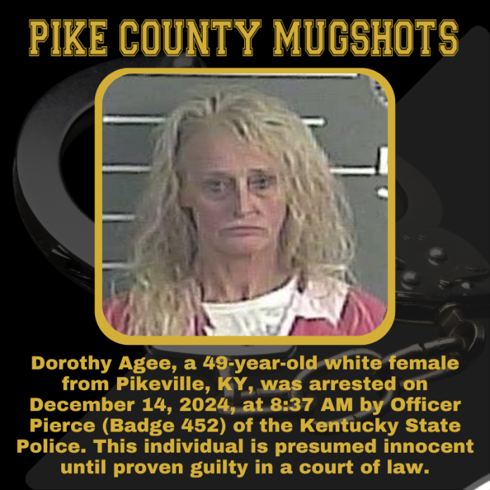 Dorothy Agee, a 49-year-old white female from Pikeville, KY, was arrested o_20241214_113929_0000