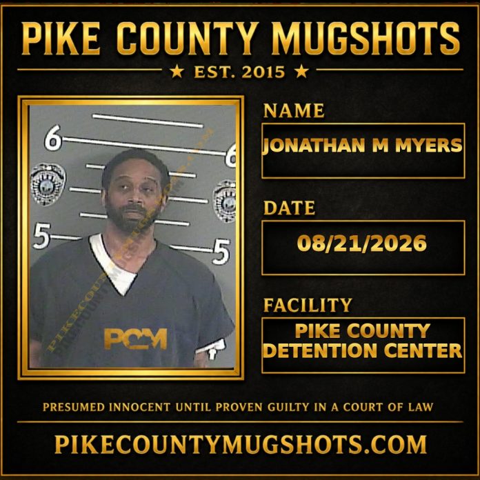 JONATHAN M MYERS Pike County Kentucky arrest booking