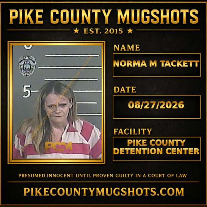 NORMA M TACKETT Pike County Kentucky arrest booking
