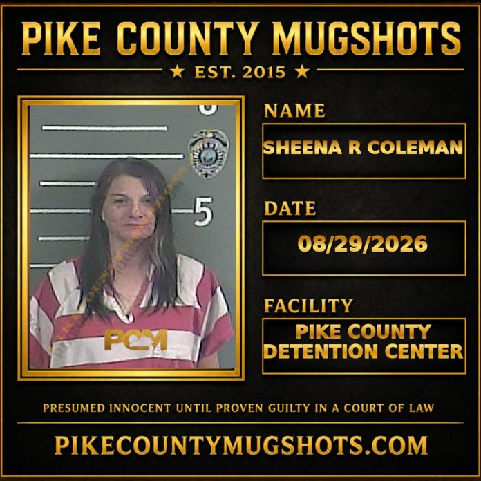SHEENA R COLEMAN Pike County Kentucky arrest booking