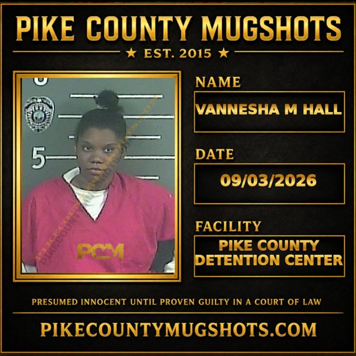 VANNESHA M HALL Pike County Kentucky arrest booking