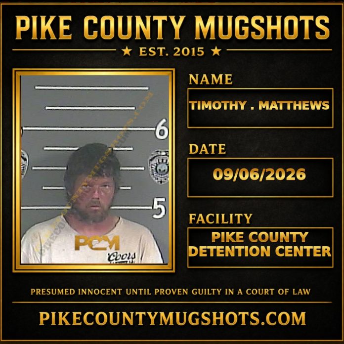TIMOTHY . MATTHEWS Pike County Kentucky arrest booking