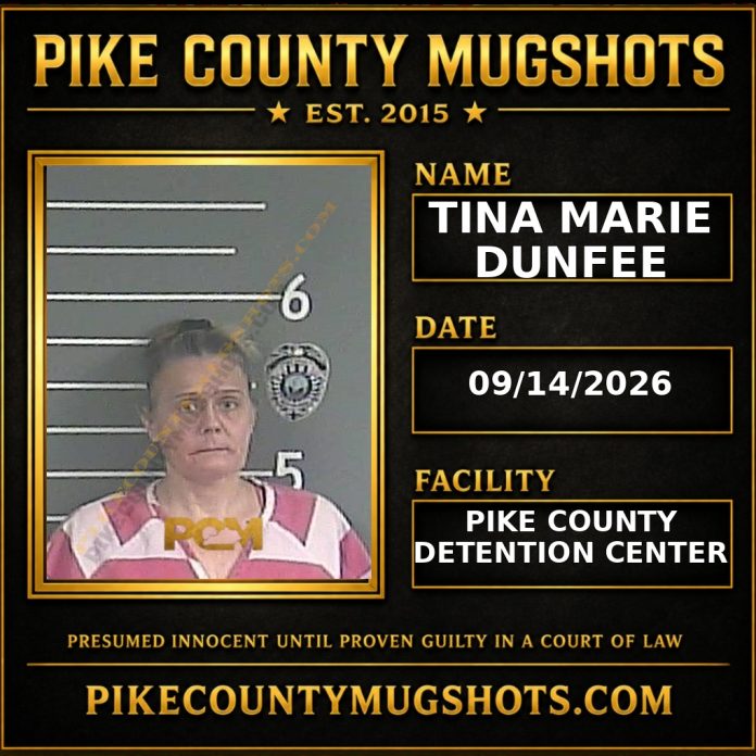 TINA MARIE DUNFEE Pike County Kentucky arrest booking
