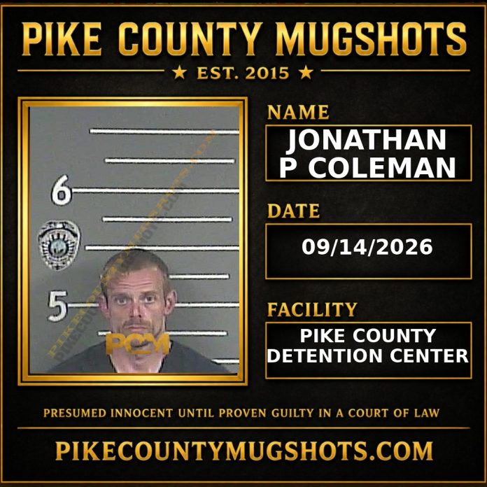 JONATHAN P COLEMAN JONATHAN P COLEMAN Pike County Kentucky arrest booking