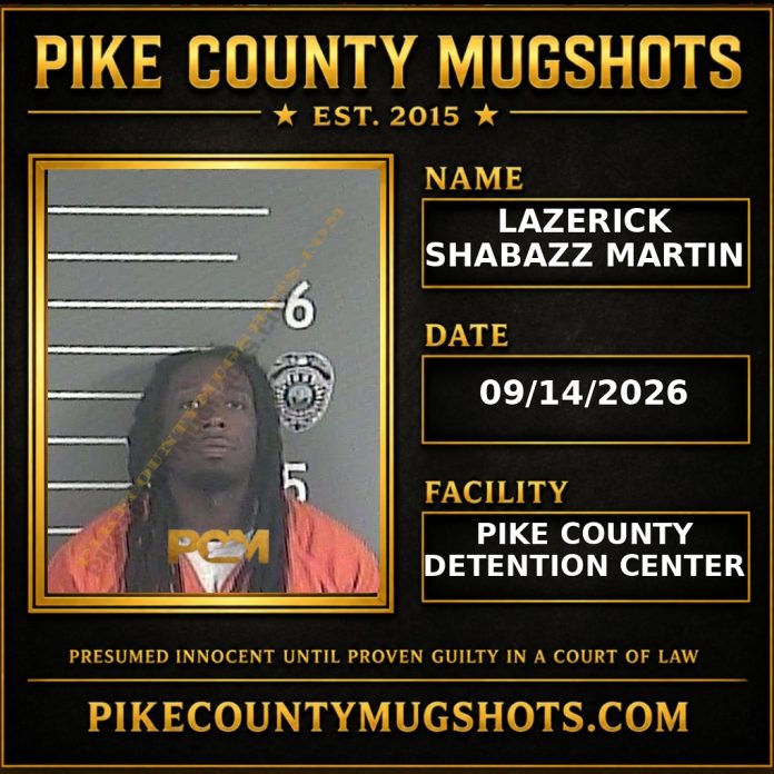 LAZERICK SHABAZZ MARTIN Pike County Kentucky arrest booking