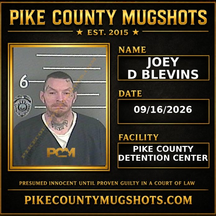 JOEY D BLEVINS Pike County Kentucky arrest booking