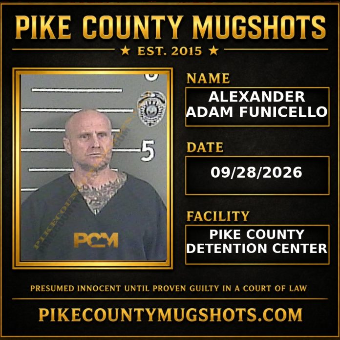 ALEXANDER ADAM FUNICELLO Pike County Kentucky arrest booking