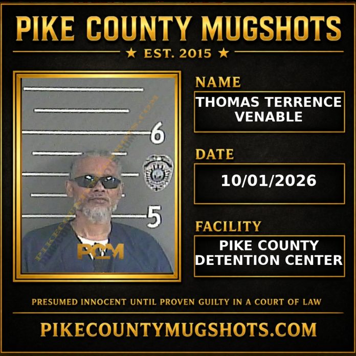 THOMAS TERRENCE VENABLE Pike County Kentucky arrest booking