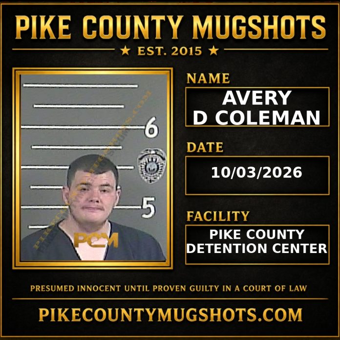 AVERY D COLEMAN Pike County Kentucky arrest booking