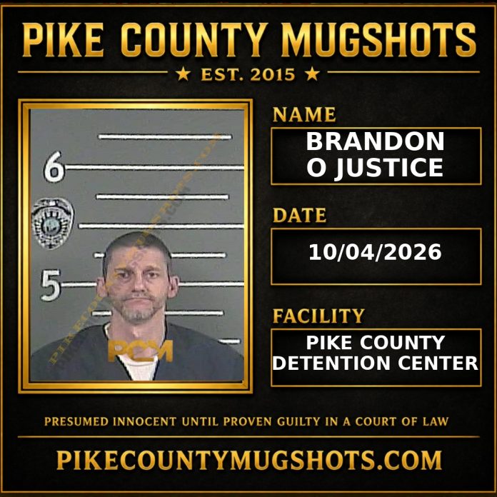 BRANDON O JUSTICE Pike County Kentucky arrest booking
