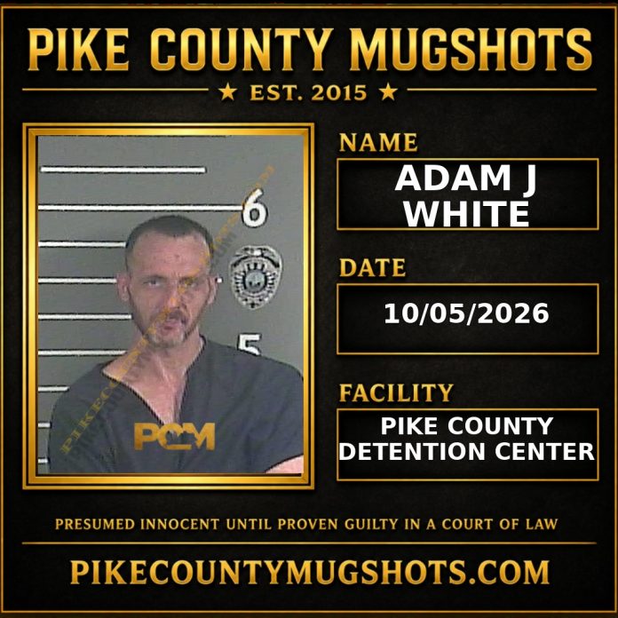 ADAM J WHITE Pike County Kentucky arrest booking