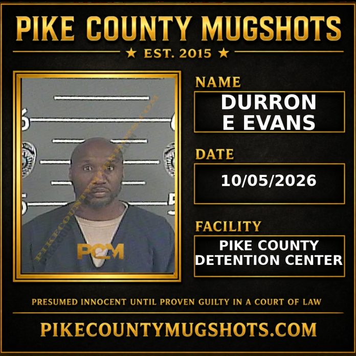 DURRON E EVANS Pike County Kentucky arrest booking