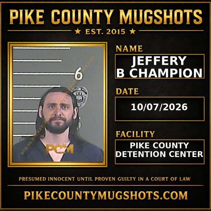 JEFFERY B CHAMPION Pike County Kentucky arrest booking