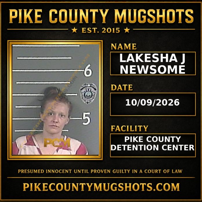 LAKESHA J NEWSOME Pike County Kentucky arrest booking