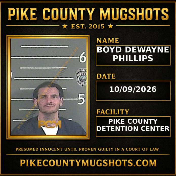 BOYD DEWAYNE PHILLIPS Pike County Kentucky arrest booking