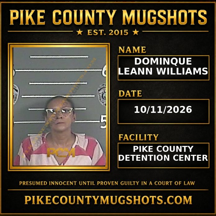 DOMINQUE LEANN WILLIAMS Pike County Kentucky arrest booking