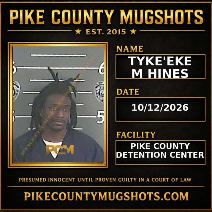 TYKE'EKE M HINES Pike County Kentucky arrest booking