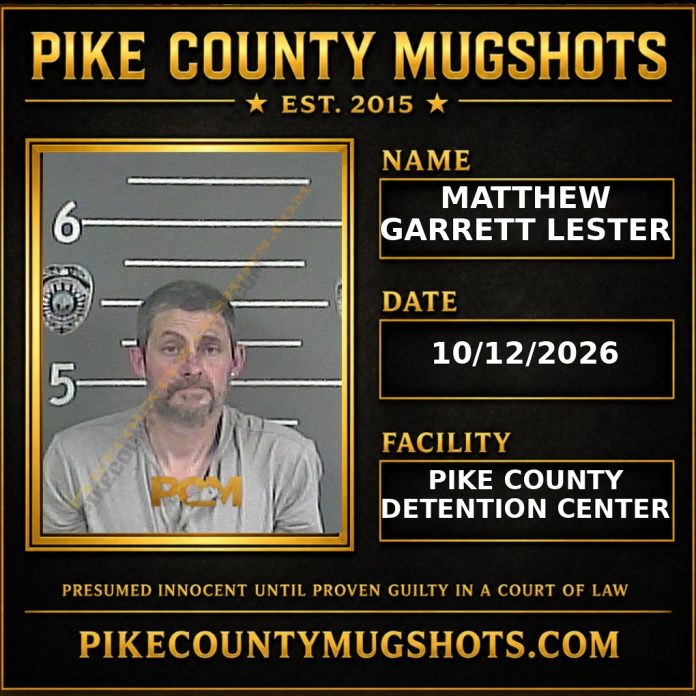 MATTHEW GARRETT LESTER Pike County Kentucky arrest booking
