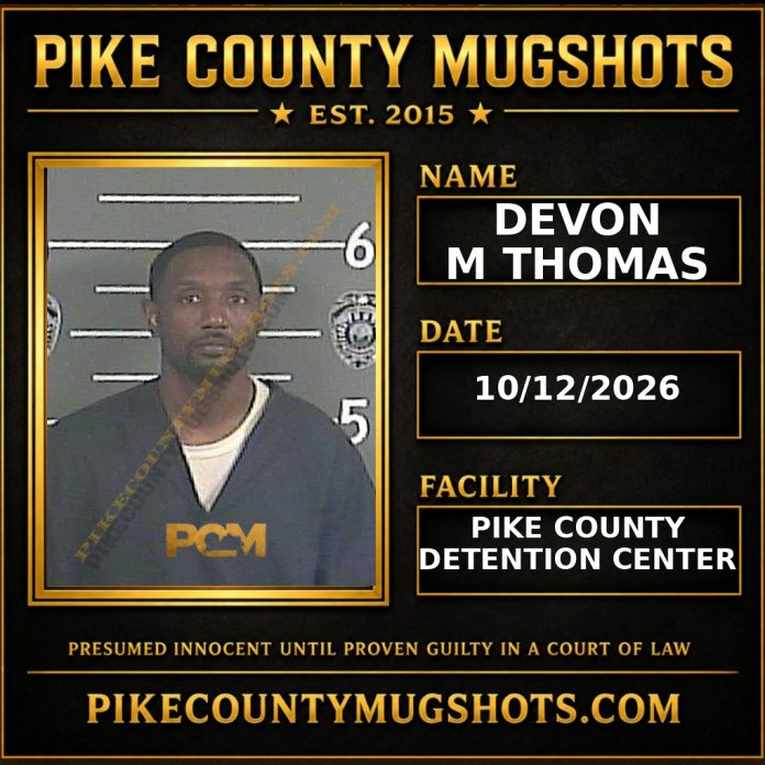 DEVON M THOMAS Pike County Kentucky arrest booking