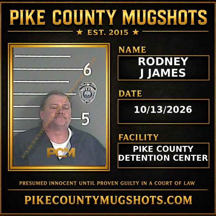 RODNEY J JAMES Pike County Kentucky arrest booking