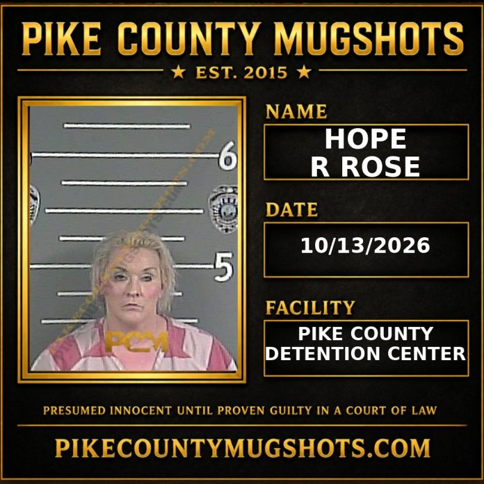 HOPE R ROSE Pike County Kentucky arrest booking