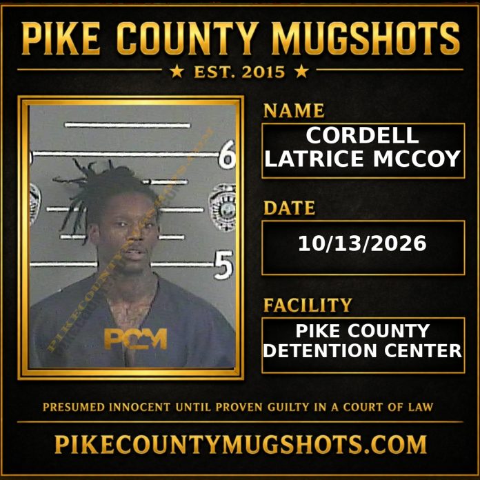 CORDELL LATRICE MCCOY Pike County Kentucky arrest booking