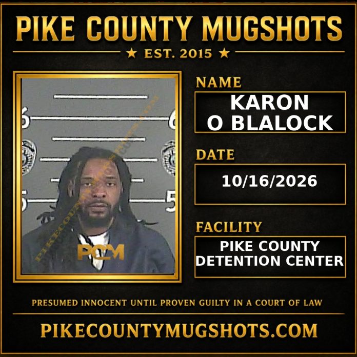 KARON O BLALOCK Pike County Kentucky arrest booking