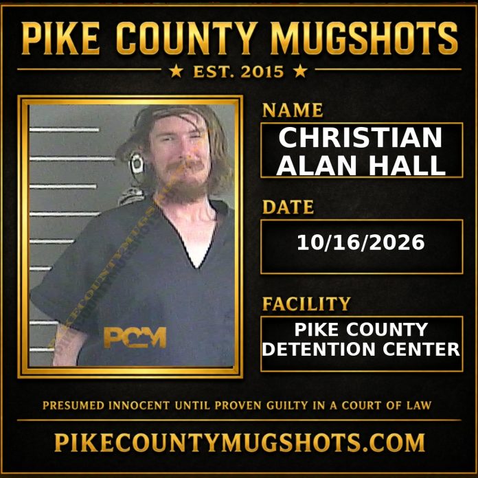 CHRISTIAN ALAN HALL Pike County Kentucky arrest booking