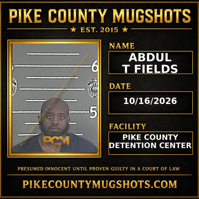 ABDUL T FIELDS Pike County Kentucky arrest booking