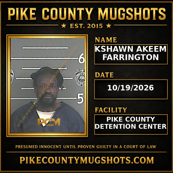 KSHAWN AKEEM FARRINGTON Pike County Kentucky arrest booking