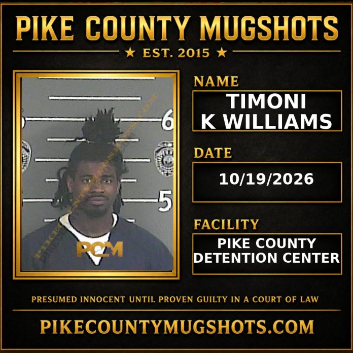 TIMONI K WILLIAMS Pike County Kentucky arrest booking