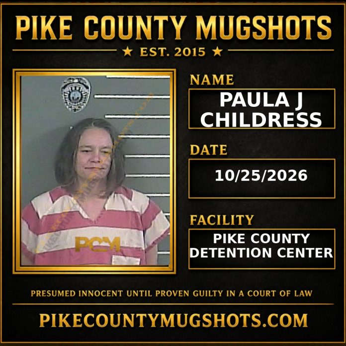 PAULA J CHILDRESS Pike County Kentucky arrest booking