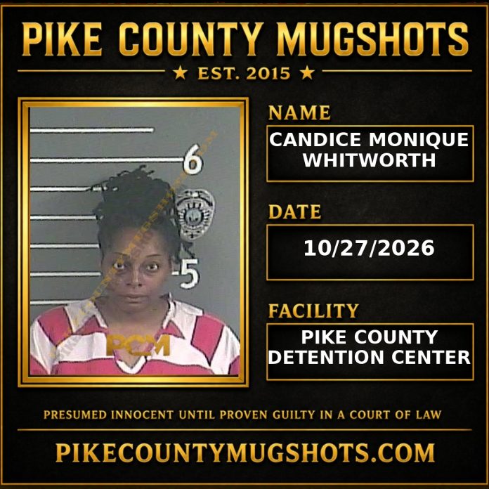 CANDICE MONIQUE WHITWORTH Pike County Kentucky arrest booking