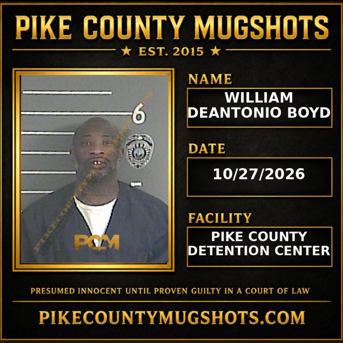 WILLIAM DEANTONIO BOYD Pike County Kentucky arrest booking
