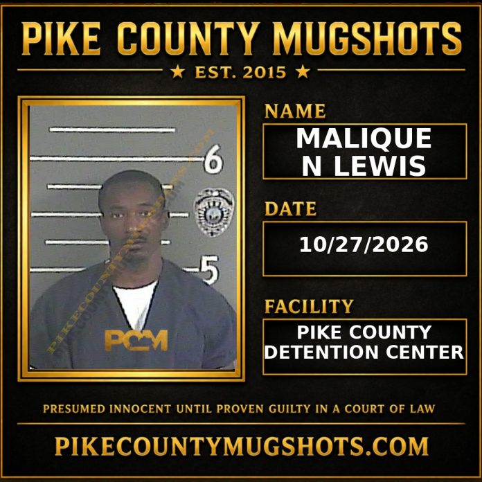 MALIQUE N LEWIS Pike County Kentucky arrest booking