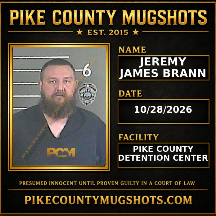 JEREMY JAMES BRANN Pike County Kentucky arrest booking