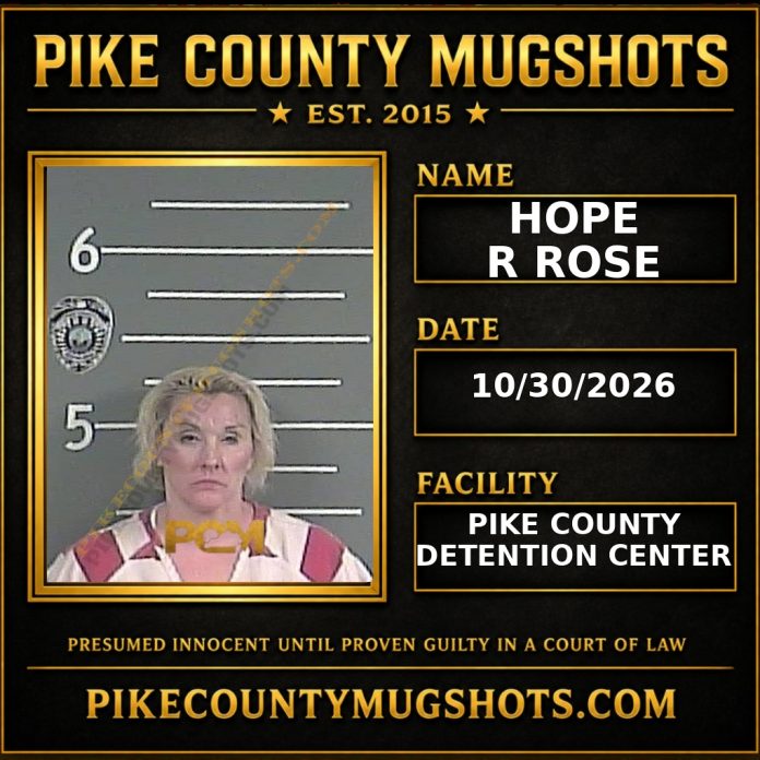 HOPE R ROSE Pike County Kentucky arrest booking